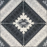 Load image into Gallery viewer, Close up image of the gray diamond motif for Melrose Floorcloth #1.