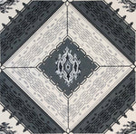 Load image into Gallery viewer, Close up of the white diamond motif for Melrose Floorcloth #1.