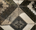 Load image into Gallery viewer, The source image for the Melrose Floorcloth pattern which shows the original floorcloth which has been painted over, and then portions of the painted area where removed to expose the original pattern.