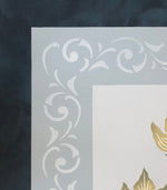 Load image into Gallery viewer, Close up of corner - Poppy Floorcloth #3.