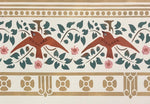 Load image into Gallery viewer, A close up of the border for the StarFlower #6 Floorcloth.  The border frame of the original design has been retained, but the center has been replaced with a bird motif.