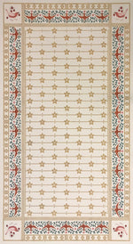 Load image into Gallery viewer, The full image of the StarFlower #6 Floorcloth which combines the work of Christopher Dresser and William Morris, both iconic design contemporaries of the late 1800s.