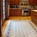 Load image into Gallery viewer, An in-situ photo of the StarFlower #6 Floorcloth in its lovely new home!