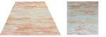Load image into Gallery viewer, A side-by-side comparison the the 9.5' x  12.5' floorcloth and the 5" x 7" watercolor that inspired it.