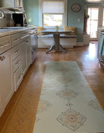 Load image into Gallery viewer, An in-situ image of Mudcloth Floorcloth #1.