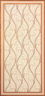 Load image into Gallery viewer, The full image of this floorcloth with undulating vines, leaves and berries.