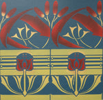 Load image into Gallery viewer, A close up of the border pattern for Wunderlich Floorcloth #3.