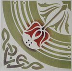 Load image into Gallery viewer, A close up of a corner of Wunderlich Floorcloth #5.