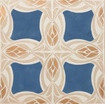 Load image into Gallery viewer, Close up of center motifs of Wunderlich Floorcloth #6.