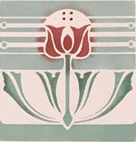 Load image into Gallery viewer, Close of of flower motif for Wunderlich Floorcloth #7.