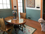Load image into Gallery viewer, In-situ image of this floorcloth based on a lovely all-over floral pattern that is organic in its execution, creating a carpet of blooms, buds, and leaves.