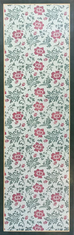 Load image into Gallery viewer, Full image of this floorcloth based on a lovely all-over floral pattern that is organic in its execution, creating a carpet of blooms, buds, and leaves.