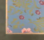 Load image into Gallery viewer, Close up of corner of Wild Roses Floorcloth #4.