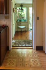 Load image into Gallery viewer, In-situ image of Xs & Os Floorcloth #4.