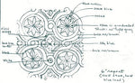 Load image into Gallery viewer, The source for the Field House floorcloth pattern, a sketch by historian William Seale.