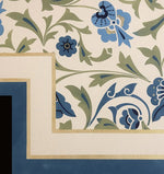 Load image into Gallery viewer, Close up of notched inside corner of All-Over-Floral Floorcloth #8.
