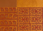 Load image into Gallery viewer, Close up of corner - Autumn Leaves Floorcloth #9.
