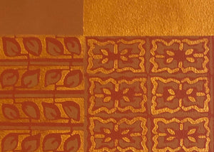 Close up of corner - Autumn Leaves Floorcloth #9.