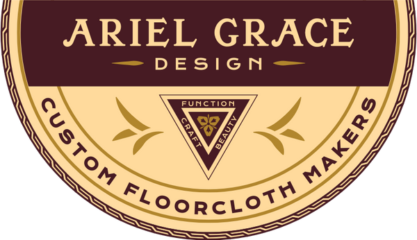 Logo for Ariel Grace Design, Custom Floorcloth Makers.  Our floorlcoths combine beauty, craft and function.