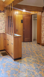 Load image into Gallery viewer, CHambers House Floorcloth #2, installed, even in the closet!
