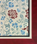 Load image into Gallery viewer, Close up of corner of Chintz Floorcloth #6.
