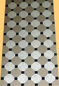 Hamilton Grange Side Hall Floorcloth based on a John Carwitham design.