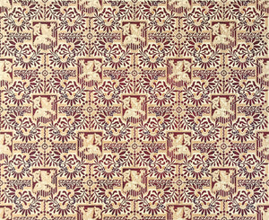 This is a full image of this floorcloth, based on a wallpaper pattern, c.1886, from the A.W.P.M.A. (American Wallpaper Manufacturer’s Association). 