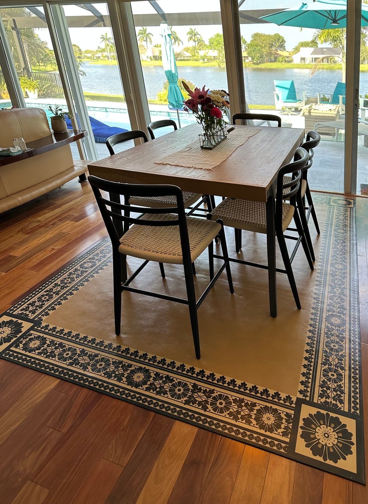 In-situ image of Maple Leaf Floorcloth #3.