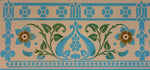 Load image into Gallery viewer, Close up of border - Starflower Floorcloth #7.
