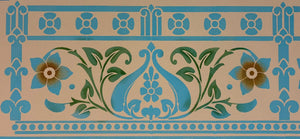 Close up of border - Starflower Floorcloth #7.