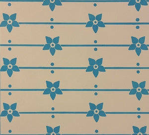 Close up of center pattern - Starflower Floorcloth #7.