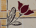 Load image into Gallery viewer, A close up of the fifth of five floral motifs in  Signoleum Floorcloth #2.
