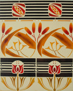 Load image into Gallery viewer, A close up of the border of Wunderlich Floorcloth #2.
