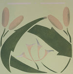 Load image into Gallery viewer, Close-up Image of Wunderlich Floorcloth #8 pussy willow motif.
