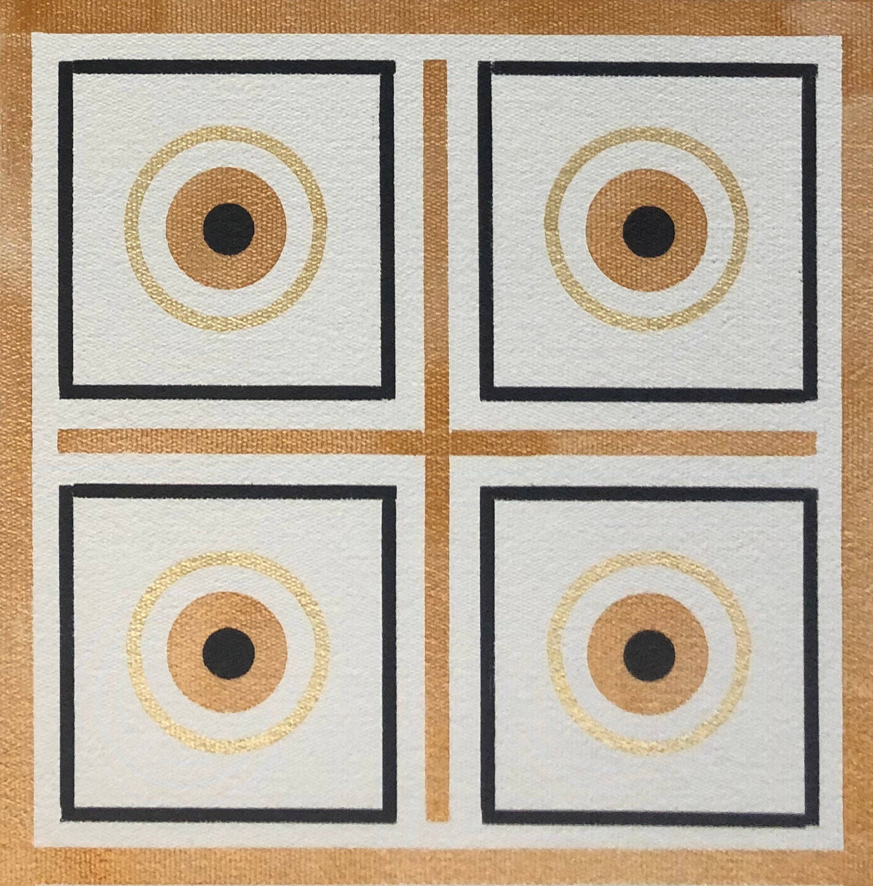 Close up of O motif - Xs & Os Floorcloth #5.