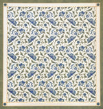 Load image into Gallery viewer, Full image of this floorcloth with an all over floral pattern based on a Christopher Dresser pattern.
