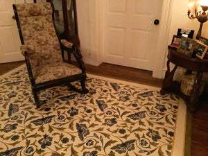 In-situ image of All-Over Floocloth #2 in a bedroom. 