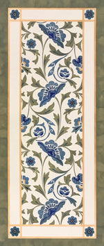 Load image into Gallery viewer, A full image of this floorcloth based on an all-over floral pattern by Christopher Dresser, c. 1875.
