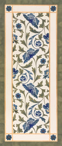 A full image of this floorcloth based on an all-over floral pattern by Christopher Dresser, c. 1875.