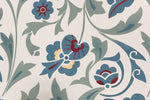 Load image into Gallery viewer, A close up of floral and leaf motifs in All-Over-Floral Floorcloth #6.
