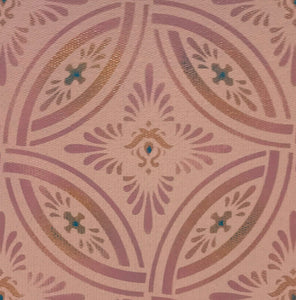 A close up of the interlocking circle design for Grace Floorcloth #1.