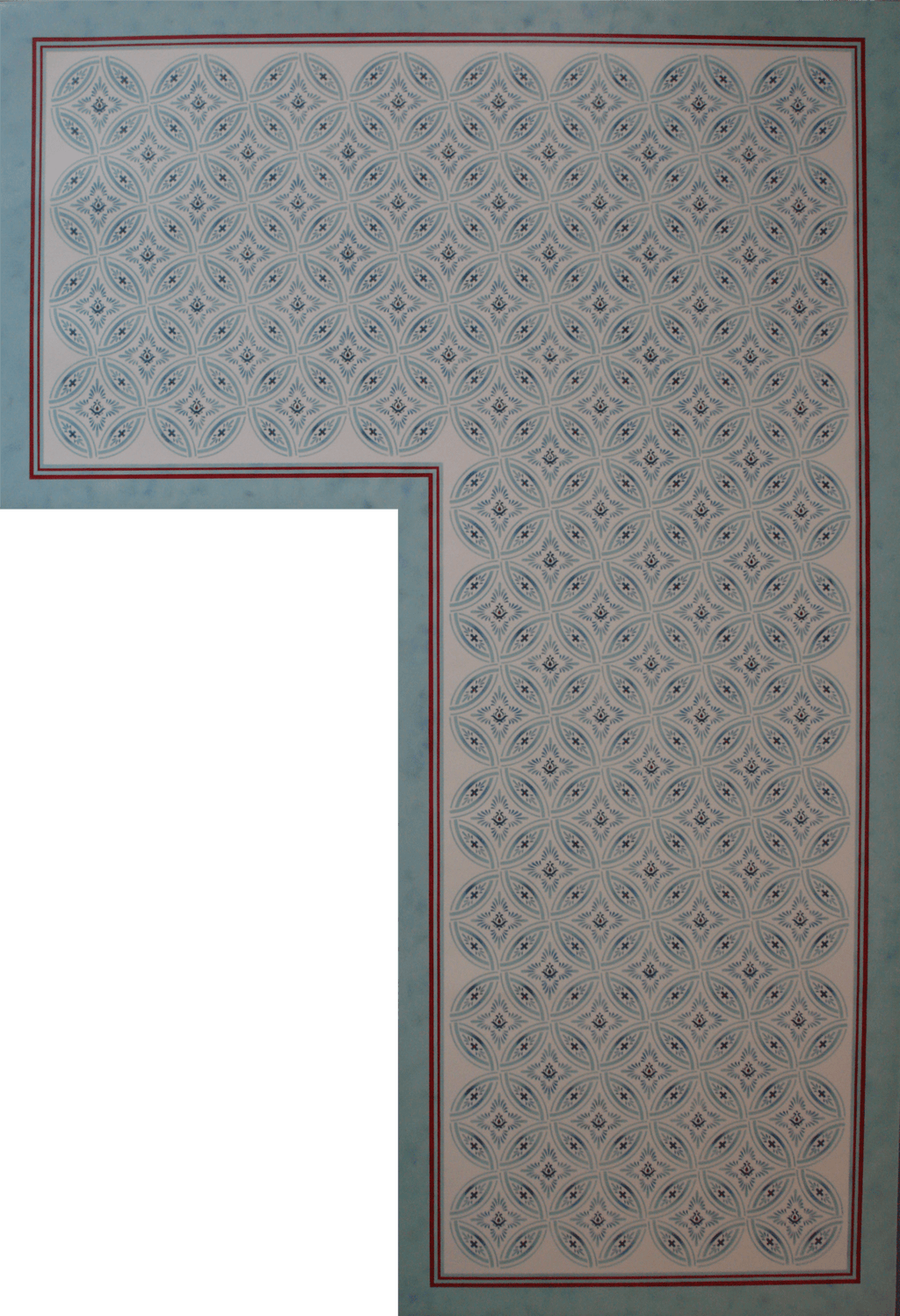 Full image of flag-shaped Grace Floorcloth #4