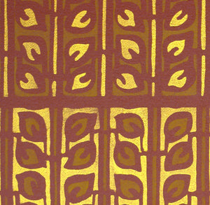 A close up of the center pattern of Autumn Leaves Floorcloth #2.