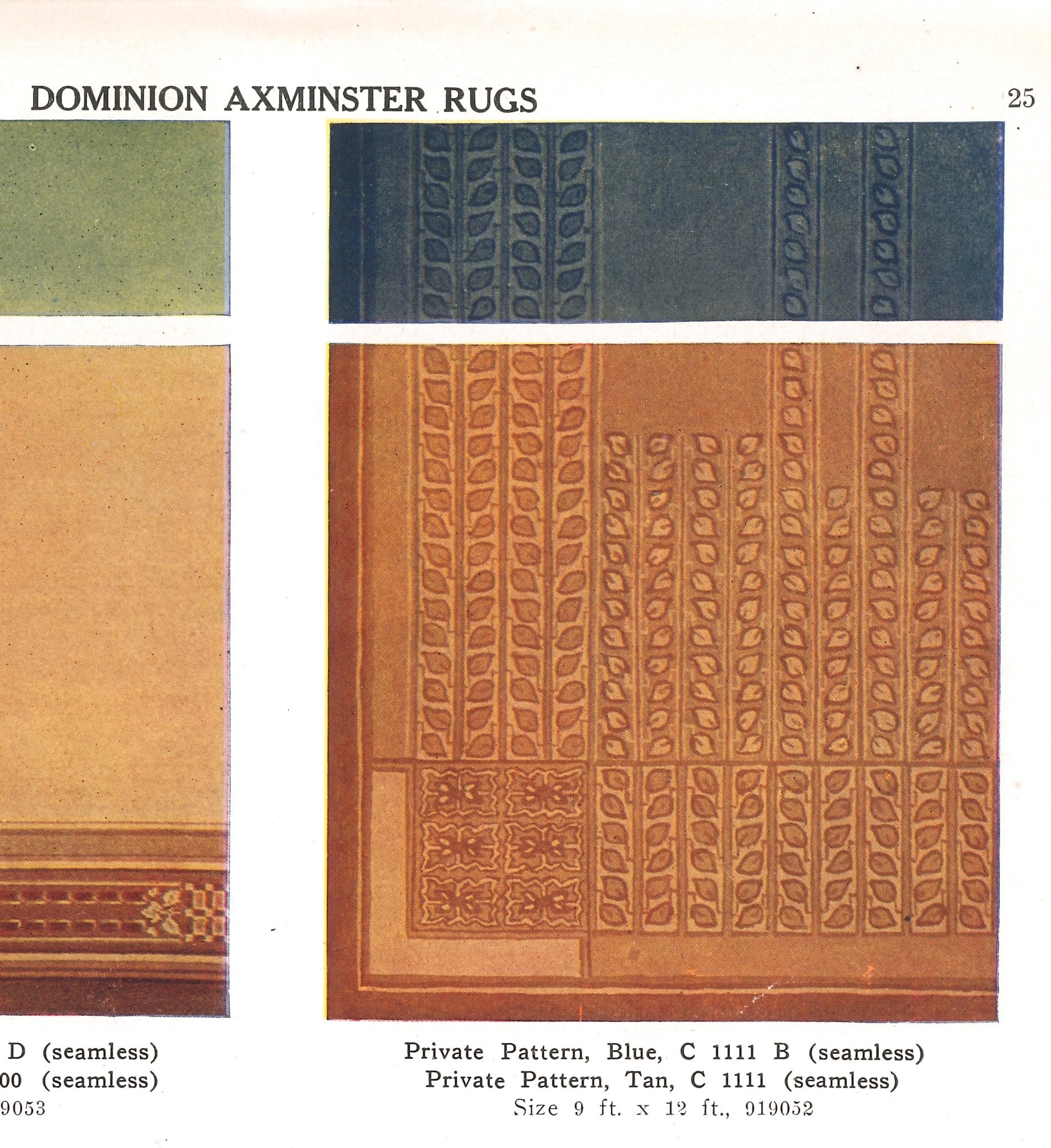 The source image for the Autumn Leaves Floorcloth Series from a 1915 rug catalog.