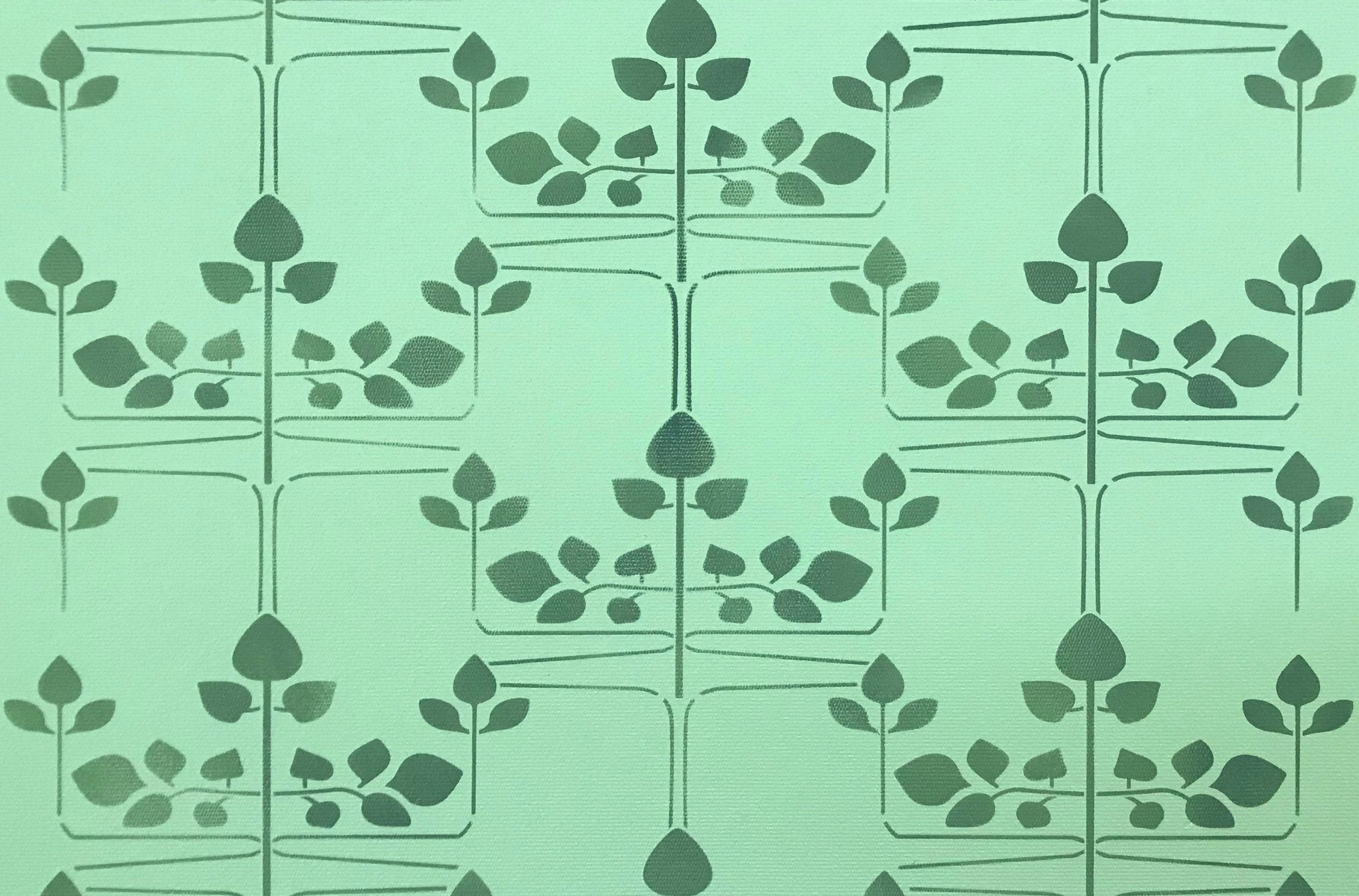 A close up of the motif for the Bungalow Branches Floorcloth #1. 