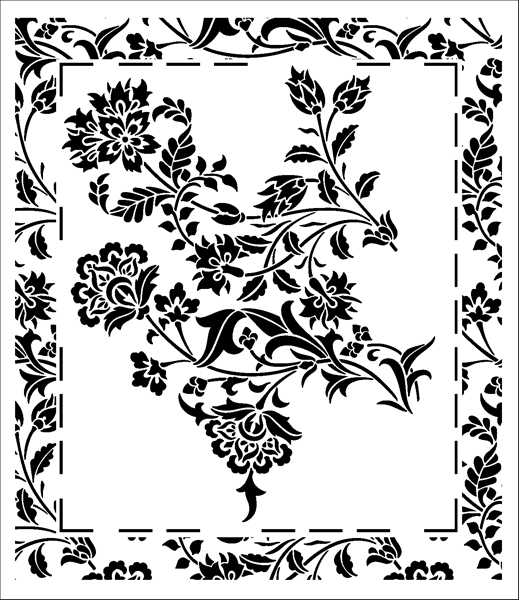 Source stencil for the Chintz Floorcloth Series from the Stencil Library.