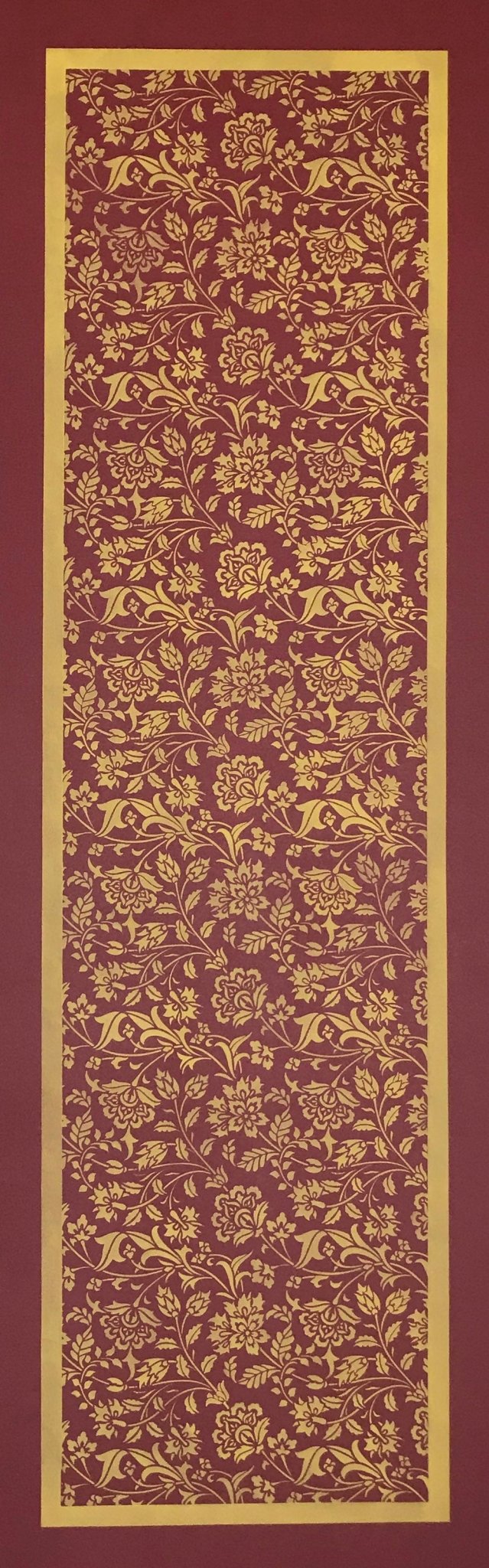 The full image of this floorcloth runner based on a chintz pattern.