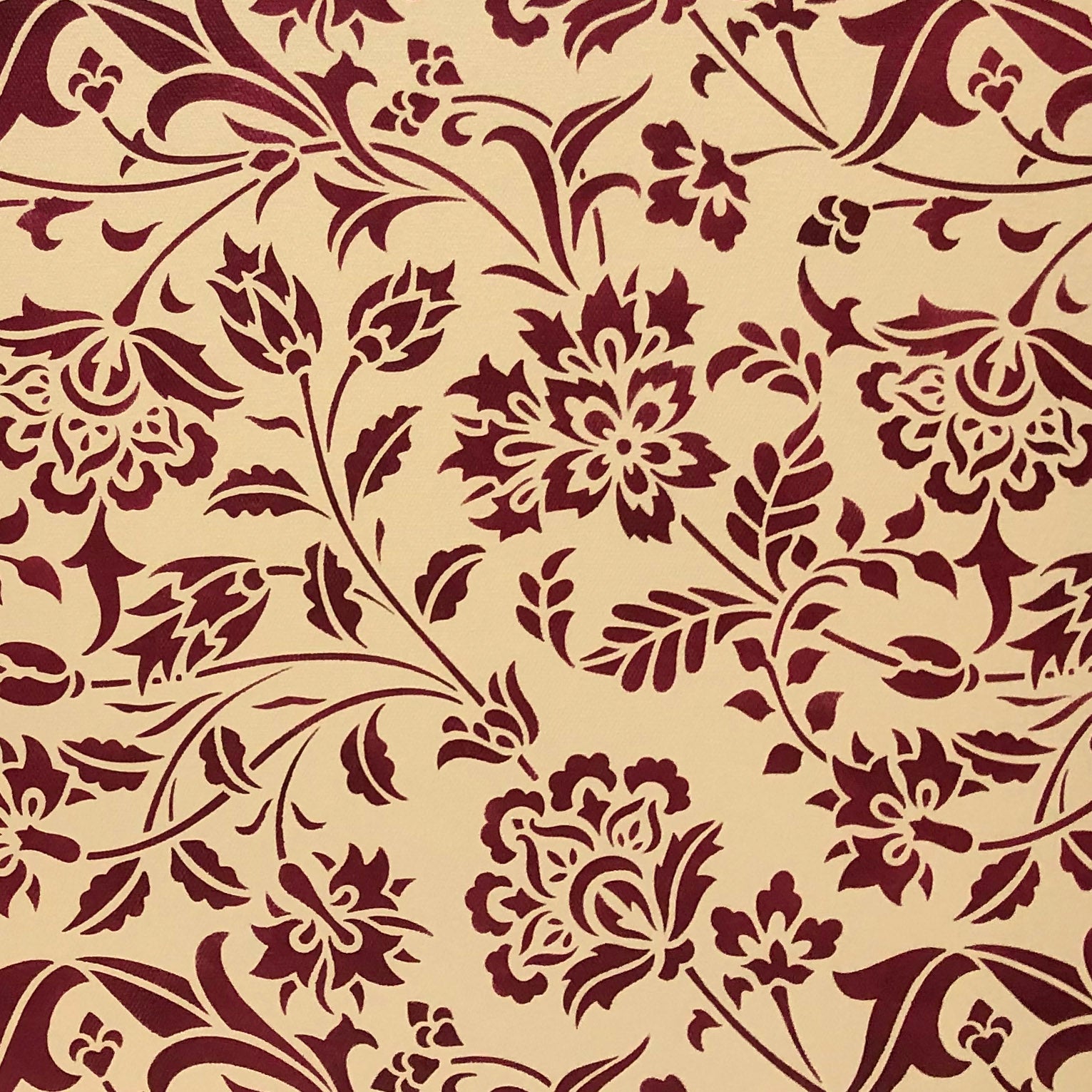 Close up of motifs in Chintz Floorcloth #4.