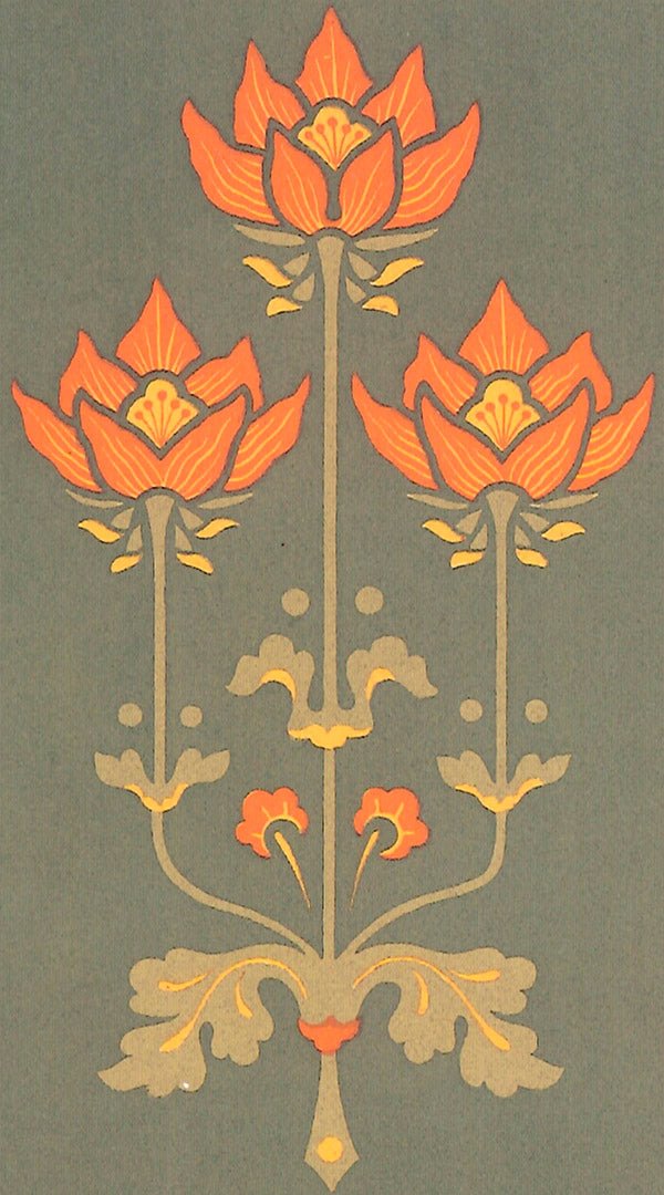 Source image for Poppy Floorcloth series from Christopher Dresser's "Studies in Design", c1875.