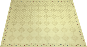 Full image of this floorcloth based on a pattern found in the Edward Durant House in Newton, MA, c1734.